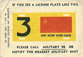 Soviet War Mission License Plate - USAEUR