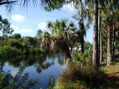 The Jupiter Waterway at the rear of the lot